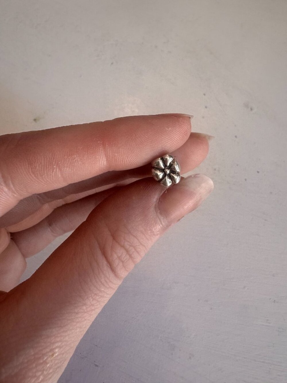 Pandora Sterling Silver Flower Dangle Charm Clear Crystal 925 - Picture 4 of 5